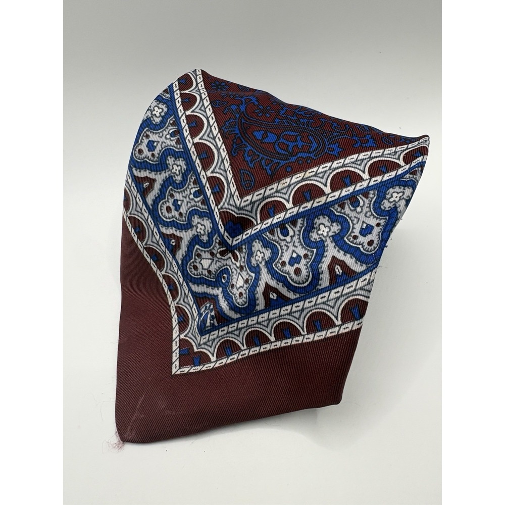 Vintage Jean Paul Cartier de Paris Paisley Wide Tie Burgundy Blue 58x4